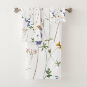 Aquarellweide Nahtloses Muster Badhandtuch Set