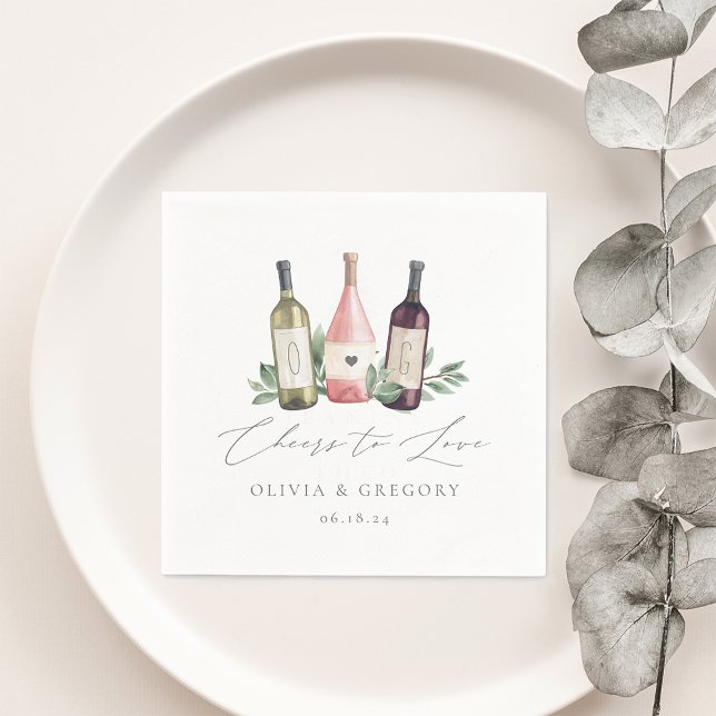 Aquarellwein & Botanischer Beifall für Liebe Serviette (Von Creator hochgeladen)