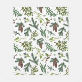 Aquarellwein Weihnachten Natur & Wälder Illustrati Fleecedecke