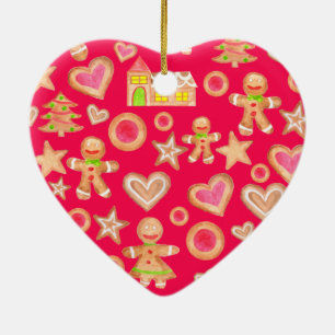 Aquarellwein Weihnachtsgebäck Keramik Ornament
