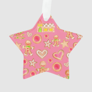 Aquarellwein Weihnachtsgebäck Ornament