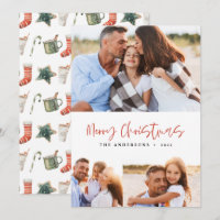 Aquarellwein Weihnachtsküche Getränke Süßigkeiten