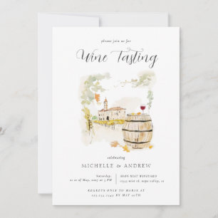 Aquarellweine - QR-Code-Polterabend Einladung