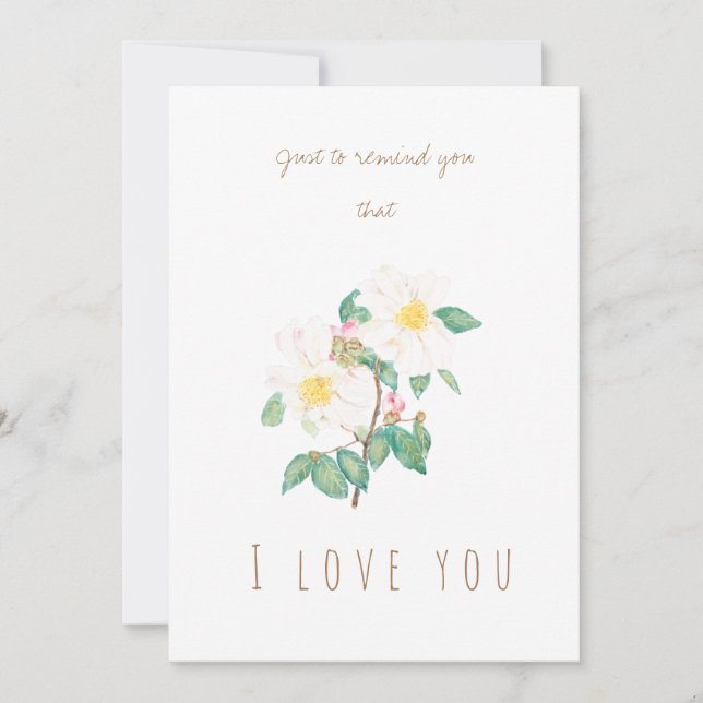 Aquarellweiße Kamelien-Blume Grußkarte Einladung (Vorderseite)