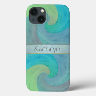 Aquarellwelle Türkisgrün Personalisierte Kunst Case-Mate iPhone Hülle