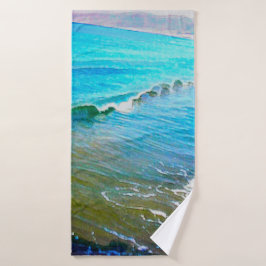 Aquarellwellen Badehandtuch