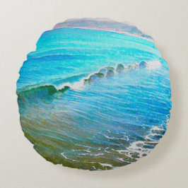 Aquarellwellen  rundes kissen