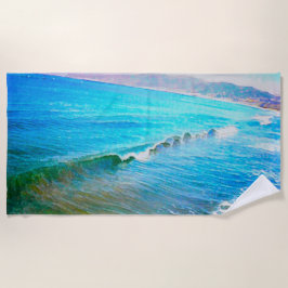 Aquarellwellen Strandtuch