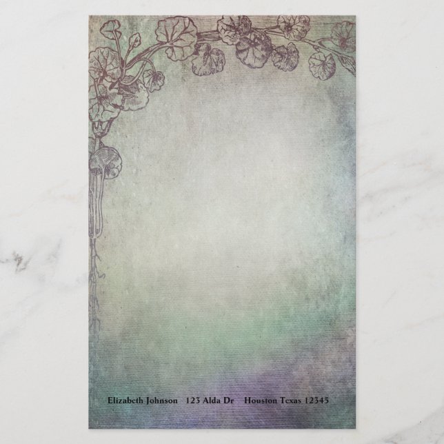 Aquarellwiesen Briefpapier (Vorderseite)