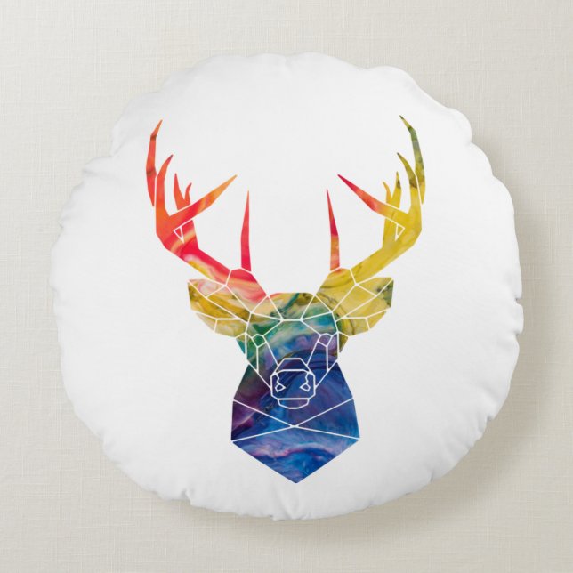 Aquarellwild Rundes Kissen (Vorderseite)