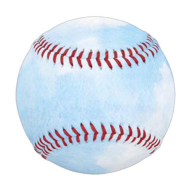 Aquarellwolken und Himmelshintergrund Baseball (Vorderseite)