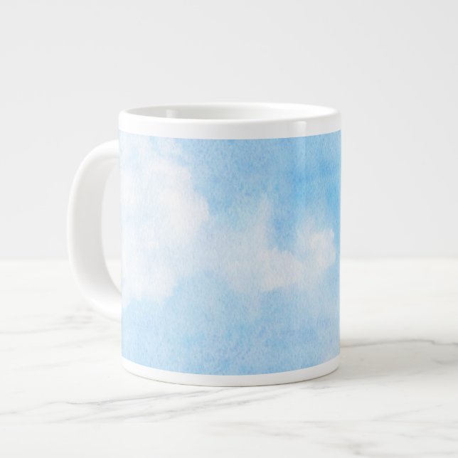 Aquarellwolken und Himmelshintergrund Jumbo-Tasse (Vorderseite Links)