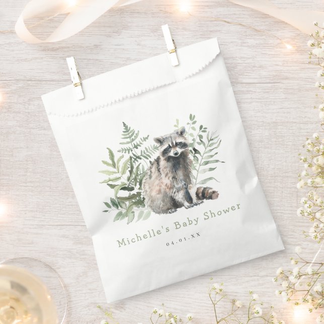 Aquarellwoodland Raccoon Babydusche Geschenktütchen (Ausgeschnitten)