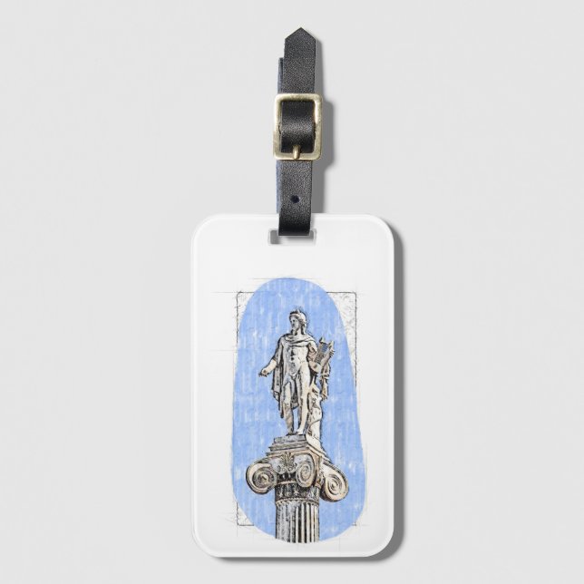 Aquarellzeichnung der Statue von Apollon Gepäckanhänger (Vorderseite Vertikal)
