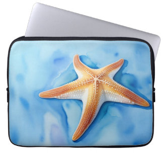 Aquarellzeichnung von Seestern Laptopschutzhülle