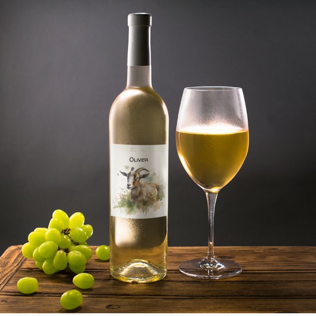 Aquarellziege Alkoholflaschenetikett (Von Creator hochgeladen)