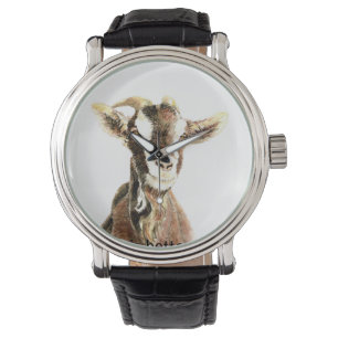 Aquarellziege Farm Animal Nature Art Armbanduhr