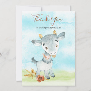 Aquarellziegenfarm Dankeskarte