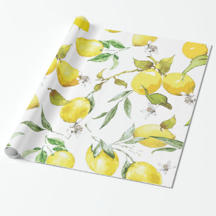 Aquarellzitrone III Geschenkpapier