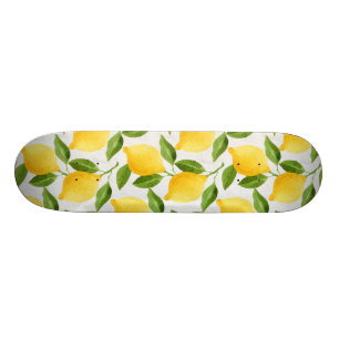 Aquarellzitronenmuster Skateboard
