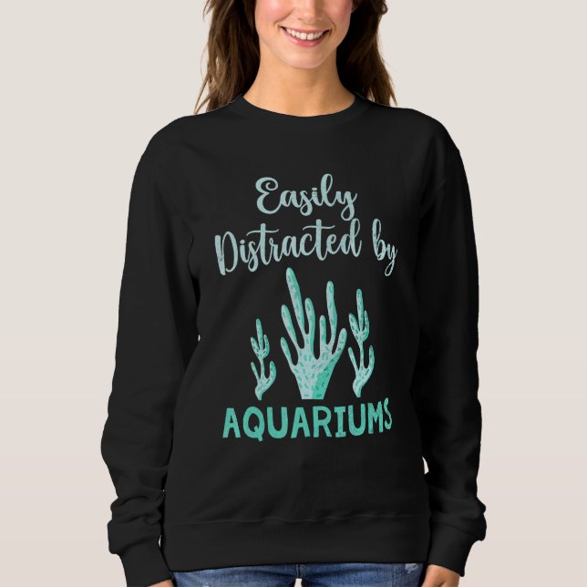 Aquarien leicht abgelenkt - Fischfangfisch Sweatshirt (Vorderseite)