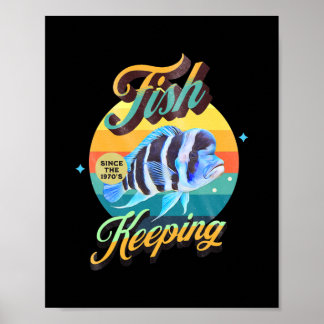 Aquarienfischhaltung Frontosa Cichlide 1970er Poster