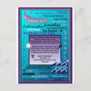 AQUARIIUS BIRTHDAY POSTKARTE