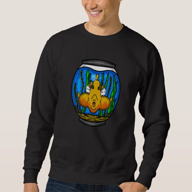 Aquarist Fish Keeping Fish Blows Cheeks Aquarium   Sweatshirt (Vorderseite)