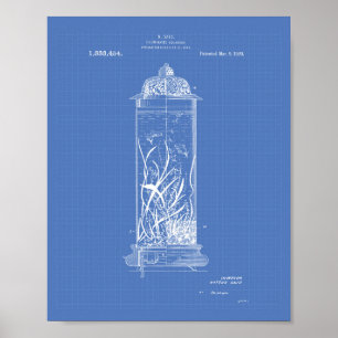 Aquarium 1920 Patent Kunst Blaupause Poster