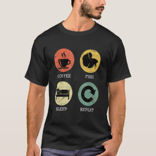 Aquarium Aquarist Essen Schlafen Fisch Wiederholen T-Shirt