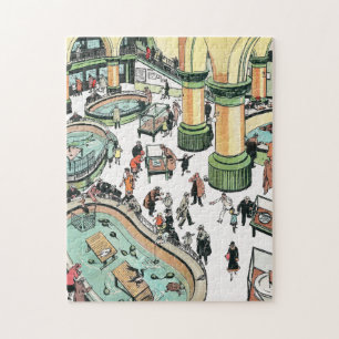 Aquarium Battery Park New York lustiger Cartoon Puzzle