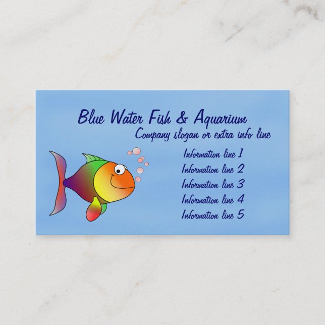 Aquarium Business Card Visitenkarte (Vorderseite)