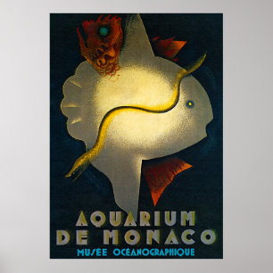 Aquarium de Monaco Werbeplakat Poster