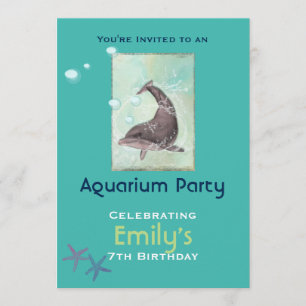 Aquarium Dolphon Geburtstagsparty Einladung