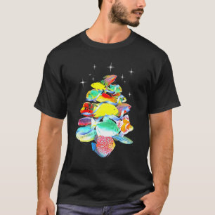 Aquarium Fisch Christbaum Cichlids Gouramis Flo T-Shirt