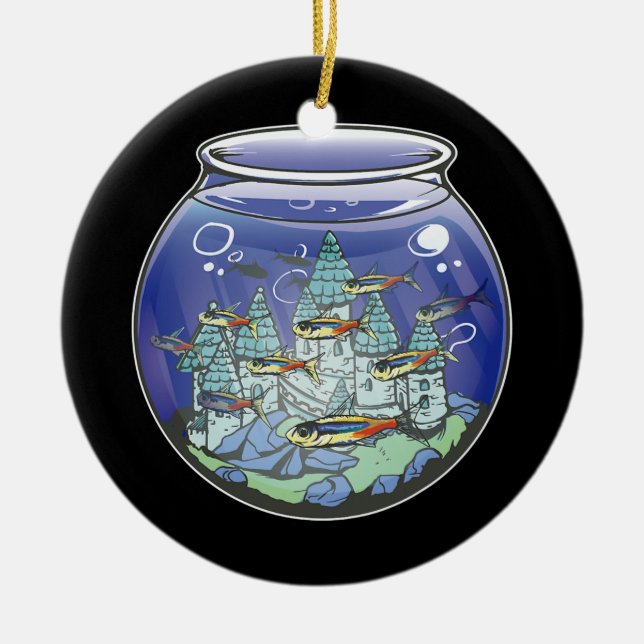 Aquarium Fischburg Keramik Ornament (Vorne)