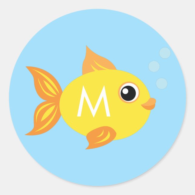 Aquarium Fish Cute Kid Name Enumhülle Seal Sticker (Vorderseite)