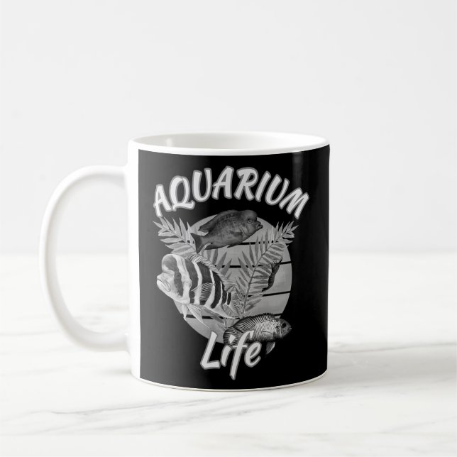 Aquarium Fish Life Frontosa Cichlid Cherry Shrimp Kaffeetasse (Links)