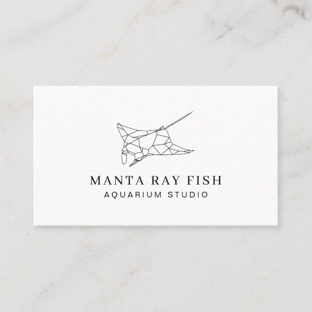 Aquarium Fish Manta Ray Visitenkarte (Vorderseite)
