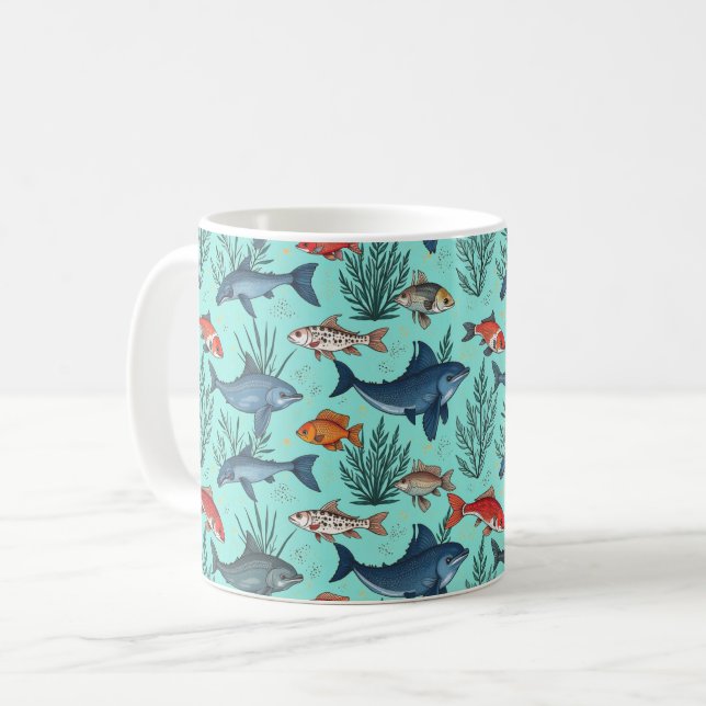 Aquarium Kaffeetasse (Vorderseite Links)