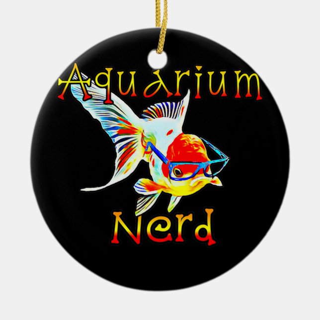Aquarium Nerd Oranda Goldfish Fish Tank Keepers Keramik Ornament (Vorne)