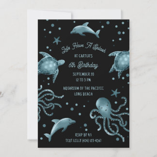 Aquarium Sea Life Kids Ocean Geburtstagsparty Einladung
