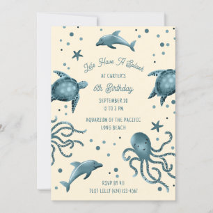 Aquarium Sea Life Kids Ocean Geburtstagsparty Einladung