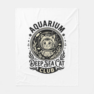 Aquarium Tiefsee-Katze Lustige Katze Grafik - Aqua Fleecedecke
