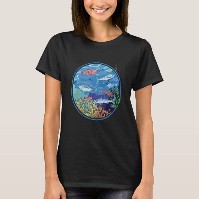 Aquarium with fish and aquatic plants marine fish T-Shirt (Vorderseite)