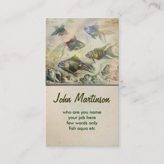 Aquariumaqua fischt nette Visitenkarte (Vorderseite)
