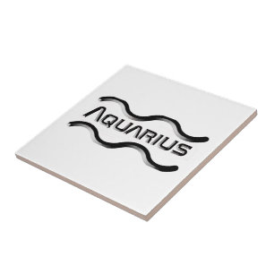 AQUARIUS, abstrakte Gestaltung des Zodiakzeichens, Fliese