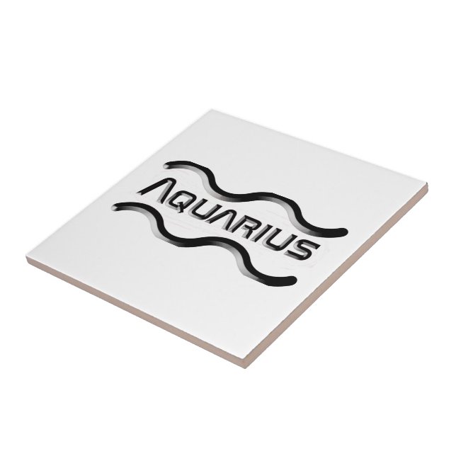 AQUARIUS, abstrakte Gestaltung des Zodiakzeichens, Fliese (Seite)
