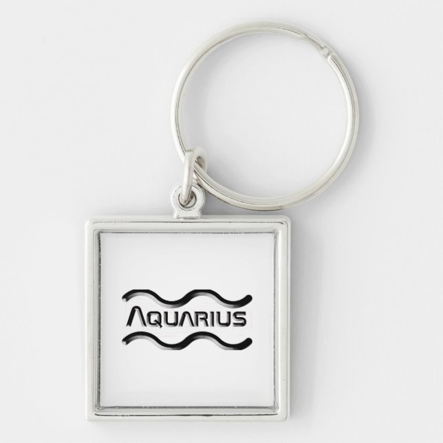 AQUARIUS, abstrakte Gestaltung des Zodiakzeichens, Schlüsselanhänger (Vorne)