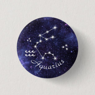 Aquarius-Abzeichen, Zodiakoroskop-Abzeichen Button